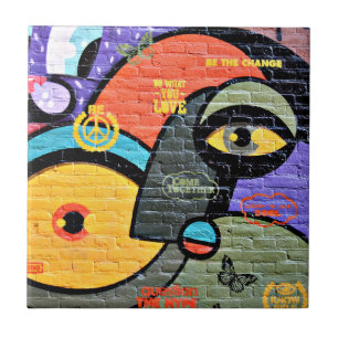Amsterdam Graffiti, colorful and cool, Ceramic Tile