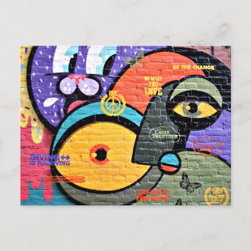Amsterdam Graffiti colorful and cool Postcard