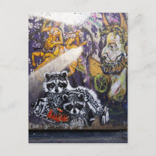 Amsterdam Graffiti Street Art Nr. 1 - Raccoon Postcard