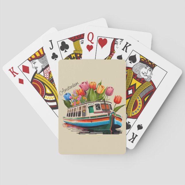 Amsterdam Holland Boat Travel Poker Cards (Back)