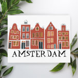 Amsterdam Holland Canal Houses Travel Colorful Postcard<br><div class="desc">Send a message with this sweet whimsical Amsterdam houses pattern art postcard.You can customize it and change or add text too. Add your own text on the back side. Check my shop for lots more colors and patterns! And more matching items too like totes, stickers, magnets, hats and tees. Let...</div>