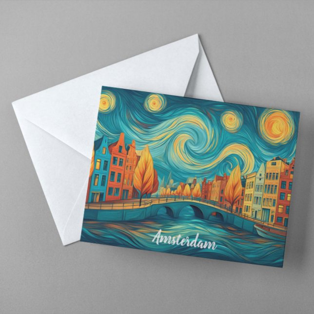 Amsterdam Holland Canal Oil Painting Postcard (Amsterdam Holland Canal Oil Painting Postcard)