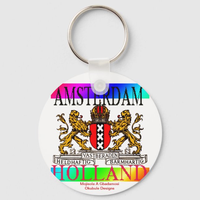 AMSTERDAM HOLLAND KEYCHAIN@MOJISOLA A GBADAMOSI OK KEYCHAIN (Front)
