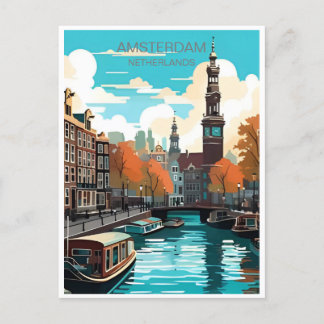 Amsterdam Holland Netherlands Vintage dutch  Postcard