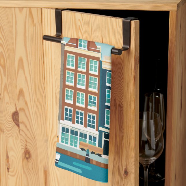 Amsterdam Holland -theme Dutch Architecture  Kitchen Towel (Thirds Fold)