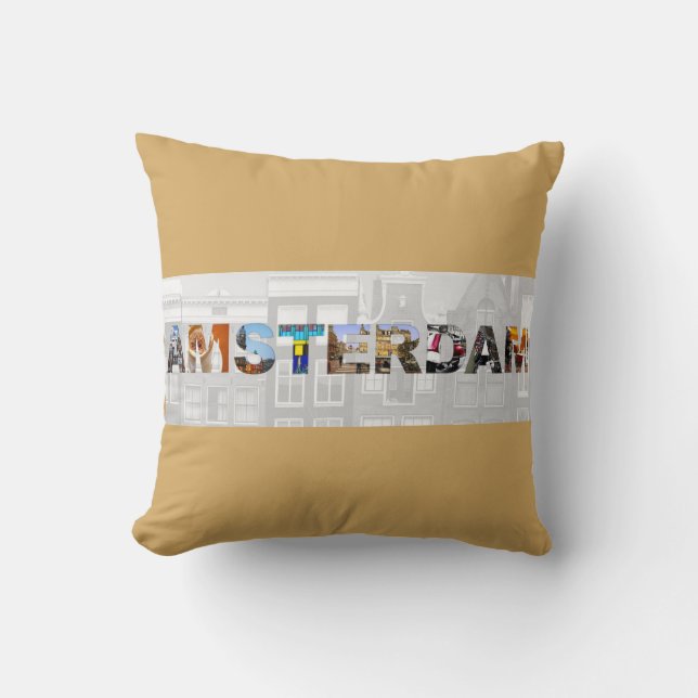 Amsterdam Holland Travel Canal Photos Throw Pillow (Front)