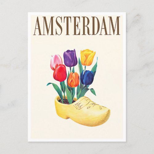 Amsterdam Holland vintage travel Postcard