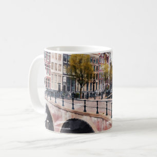 Amsterdam Holland Watercolor World Travel Art Coffee Mug