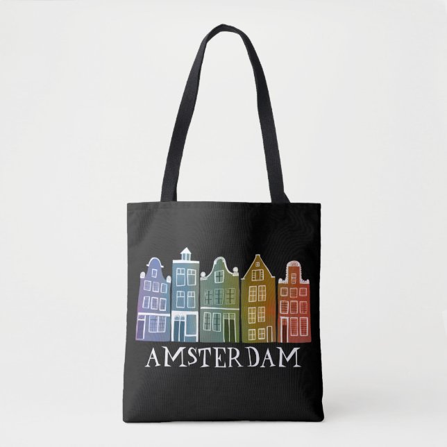 Amsterdam Houses Dutch Village Colorful Tote Bag (Front)