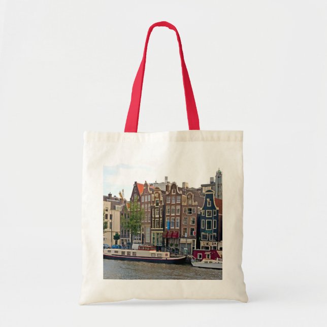 Amsterdam, houses on the canal tote bag (Front)