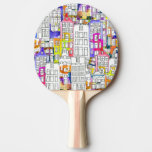 Amsterdam Houses: Watercolor Seamless Pattern Ping Pong Paddle