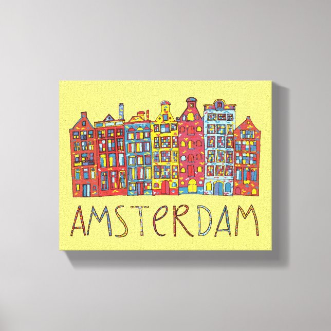Amsterdam In Mosaic Canvas Print (Front)