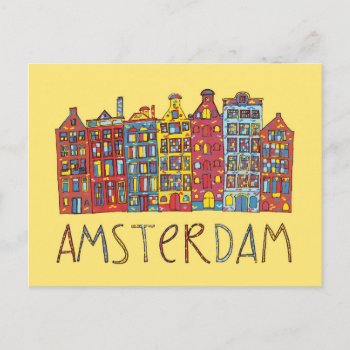 Amsterdam In Mosaic Postcard by adventurebeginsnow at Zazzle