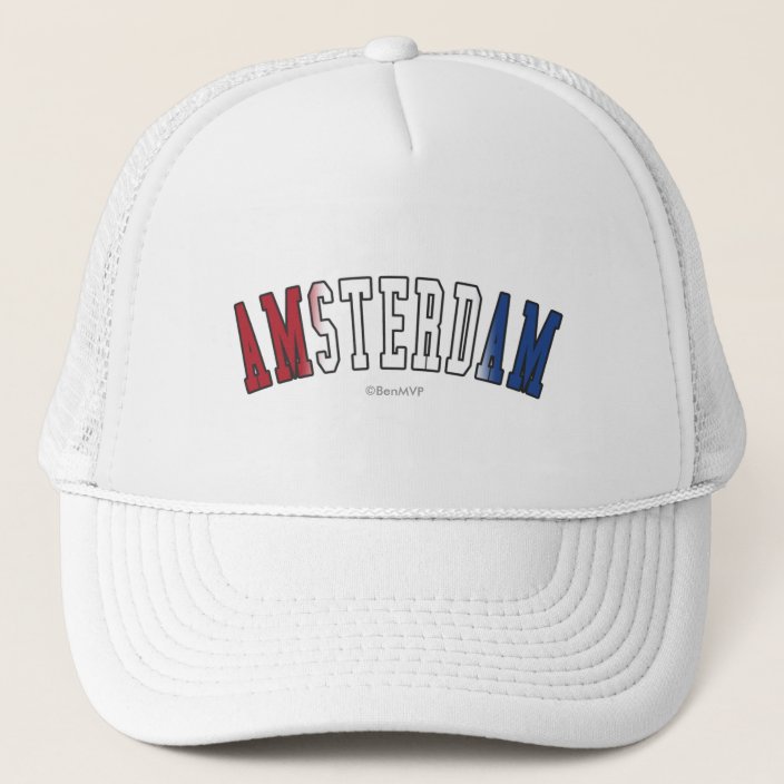 Amsterdam in Netherlands National Flag Colors Hat