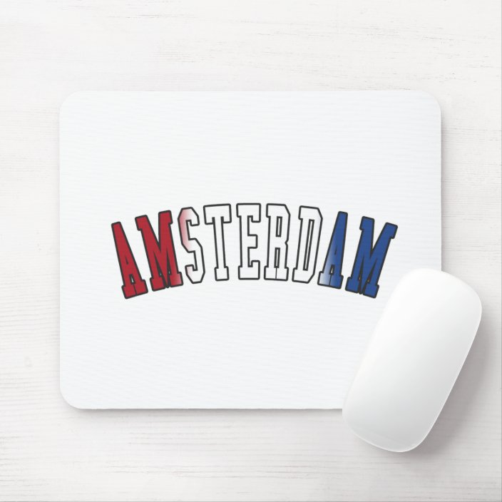 Amsterdam in Netherlands National Flag Colors Mouse Pad