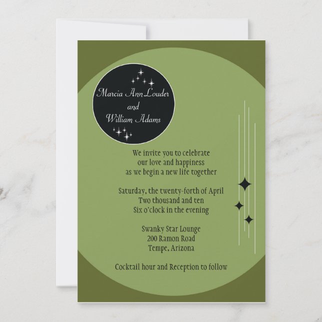 Amsterdam Invite: Olive Invitation (Front)