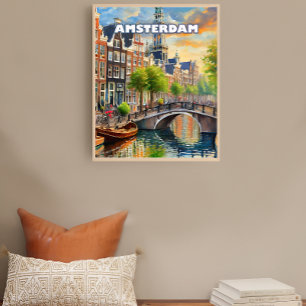 Amsterdam, jewel of the Netherlands with a thousan Poster