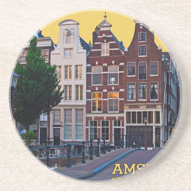 Amsterdam-Keizersgracht Centrum Sandstone Coaster (Front)