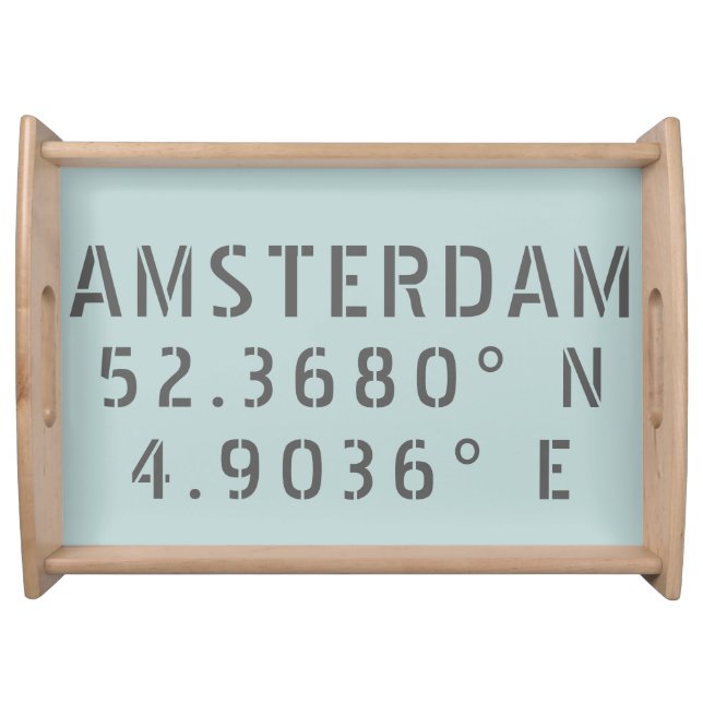Amsterdam Latitude Longitude Serving Tray (Front)
