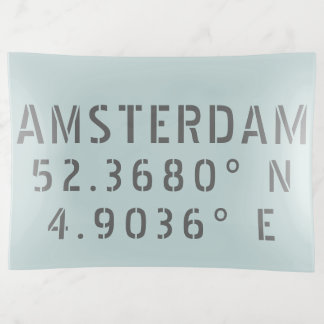 Amsterdam Latitude Longitude Trinket Tray