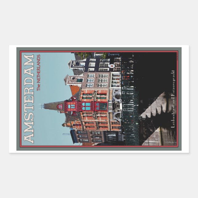 Amsterdam - Leidsestraat - Keizersgracht Rectangular Sticker (Front)