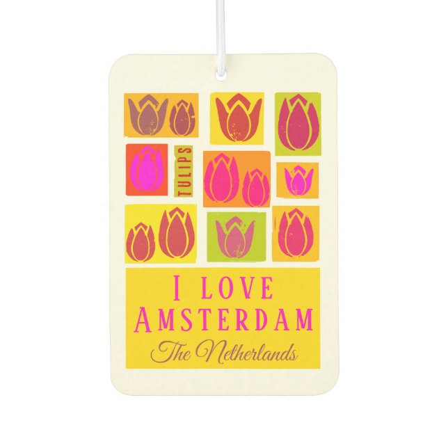 Amsterdam love tulip car taxi dirver Air Freshene Freshener (Front)