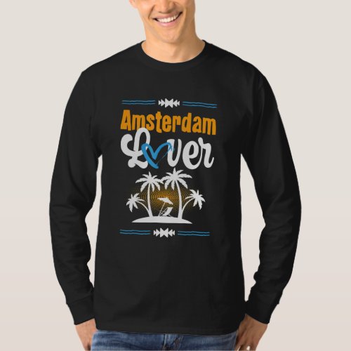 Amsterdam Love Vacation Heart Summer Quote T_Shirt