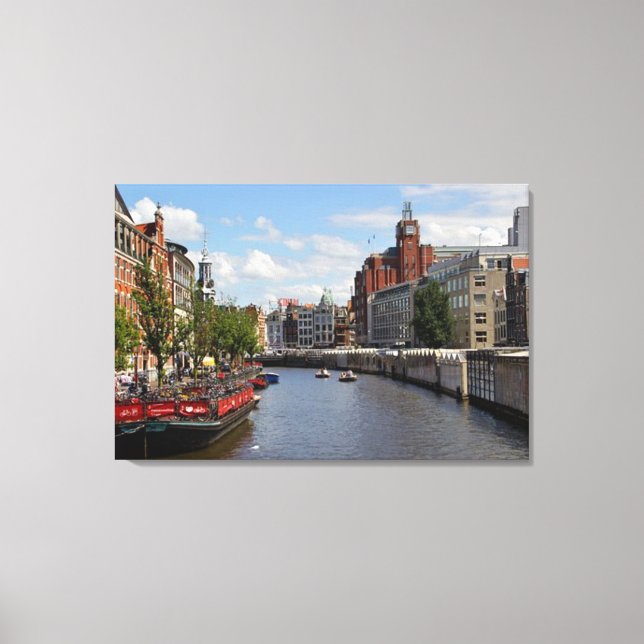 "Amsterdam Morning" Holland Canvas Wall Art (Front)