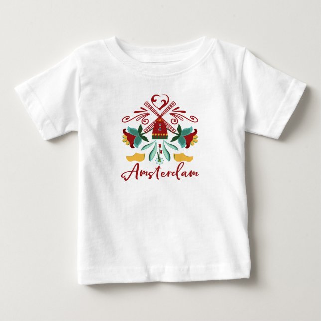 Amsterdam Netherlands Abstract Holland Design Baby T-Shirt (Front)