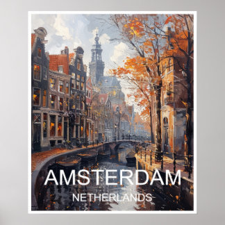 Amsterdam Netherlands Art Print Travel Poster