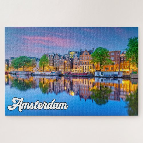 Amsterdam Netherlands At Sundown Jigsaw Puzzle