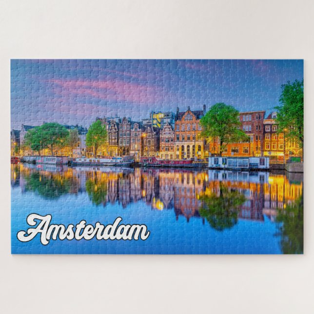 Amsterdam, Netherlands, At Sundown Jigsaw Puzzle (Horizontal)