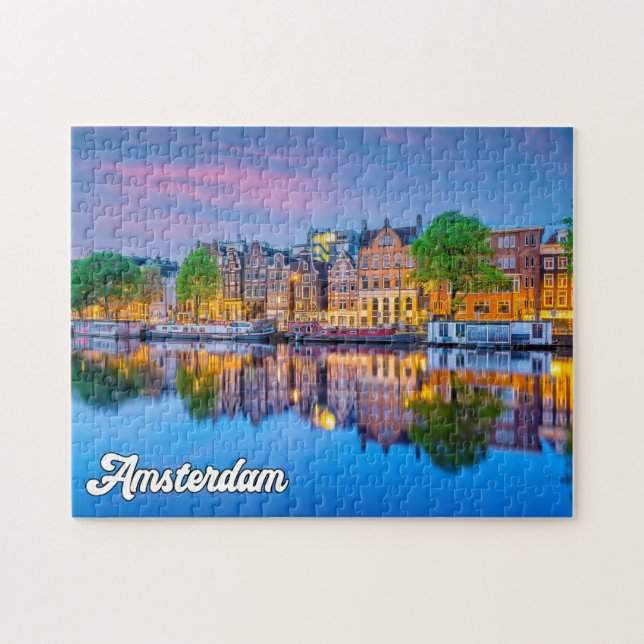 Amsterdam, Netherlands, At Sundown Jigsaw Puzzle (Horizontal)