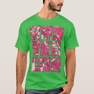 Amsterdam Netherlands Blossom City Map Typography T-Shirt