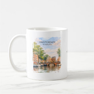 Amsterdam Netherlands Canal Colorful City Travel Coffee Mug