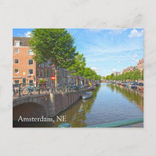 Amsterdam, Netherlands Canal Photo Postcard