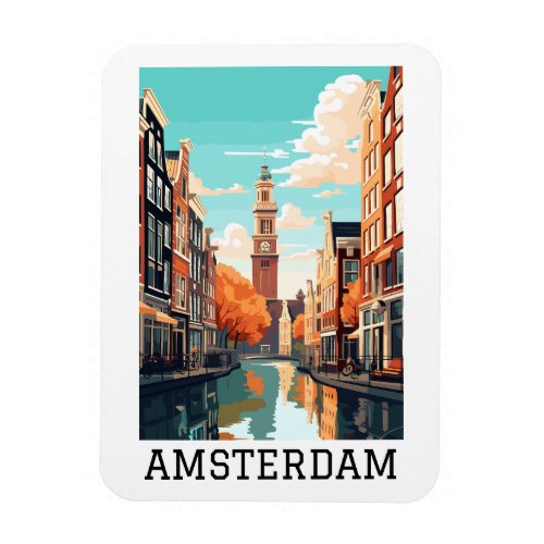 Amsterdam Netherlands Canal Travel Magnet