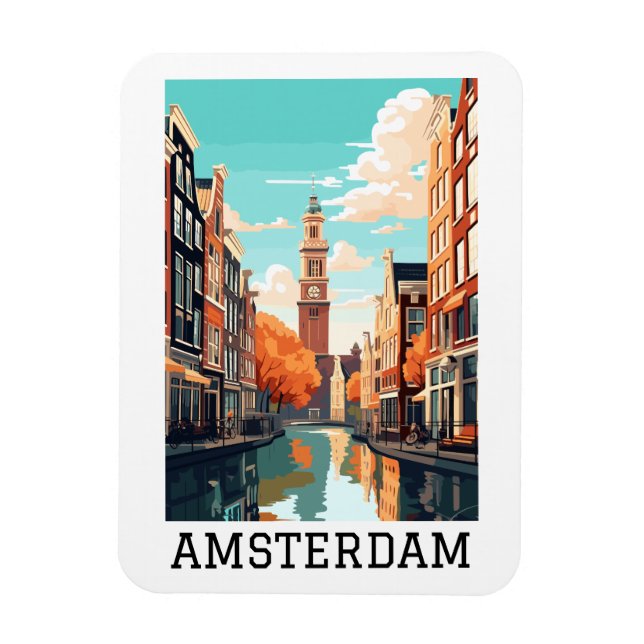 Amsterdam Netherlands Canal Travel Magnet (Vertical)