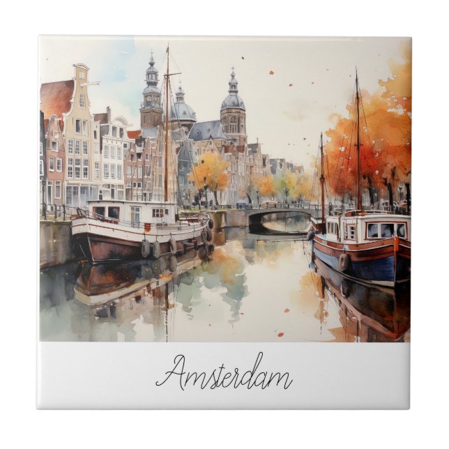 Amsterdam, Netherlands Ceramic Tile (Front)