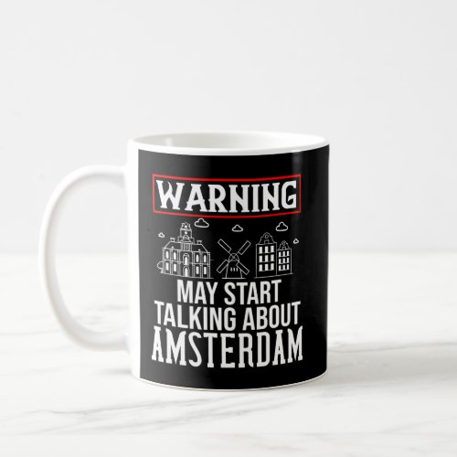 Amsterdam Netherlands City Skyline Map Travel Coffee Mug