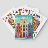 Amsterdam Netherlands Colorful Houses Travel Retro