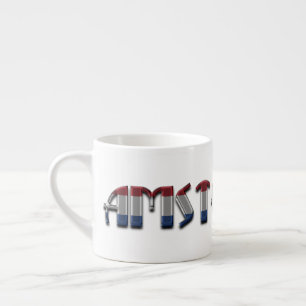 Amsterdam Netherlands Dutch Flag Colors Typography Espresso Cup