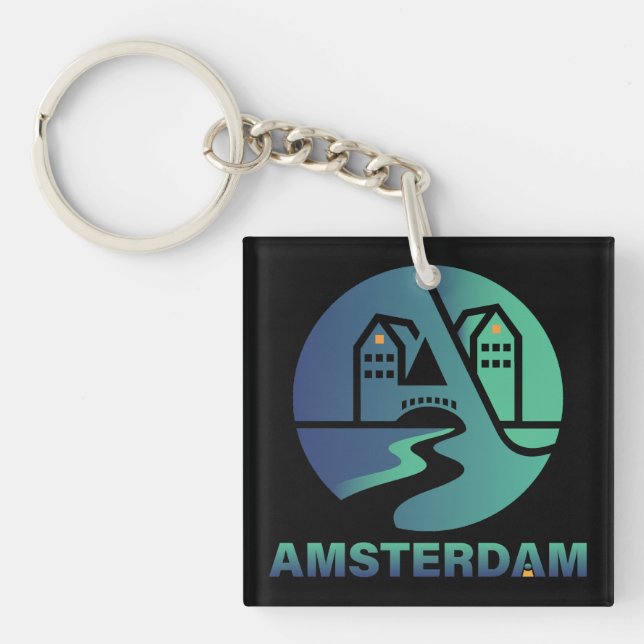 Amsterdam Netherlands Europe Keychain (Front)