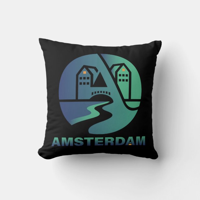 Amsterdam Netherlands Europe Throw Pillow (Front)