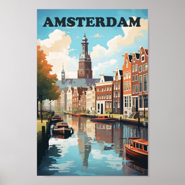 Amsterdam Netherlands Famous Travel Place Poster (Front)