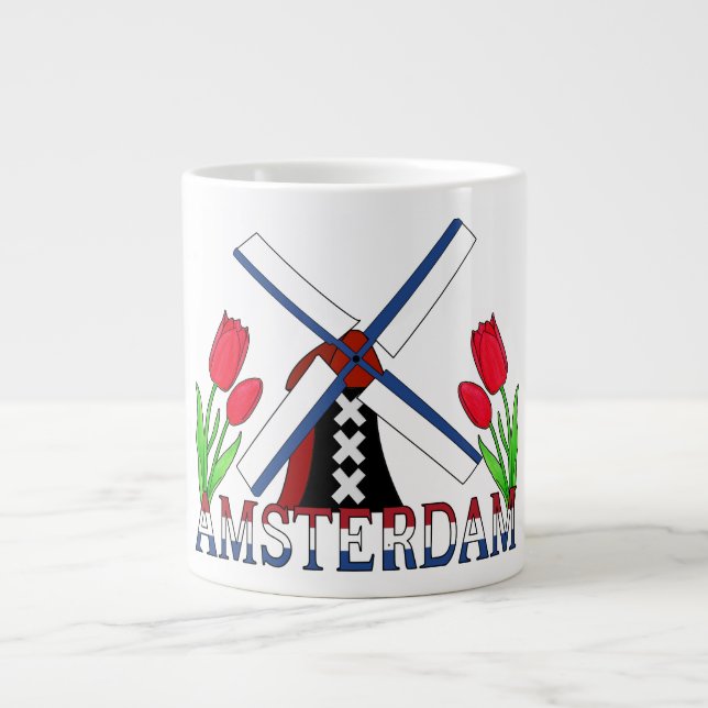 Amsterdam Netherlands Giant Coffee Mug (Front)