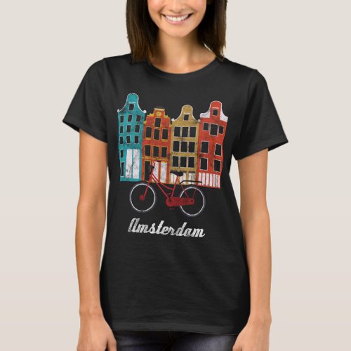 Amsterdam Netherlands Heritage Europe Travel Bike  T_Shirt