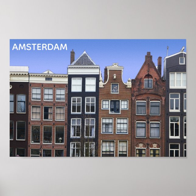 Amsterdam Netherlands Holland Canal Homes Poster (Front)