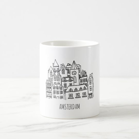 Amsterdam Netherlands Holland City Souvenir Orange Coffee Mug