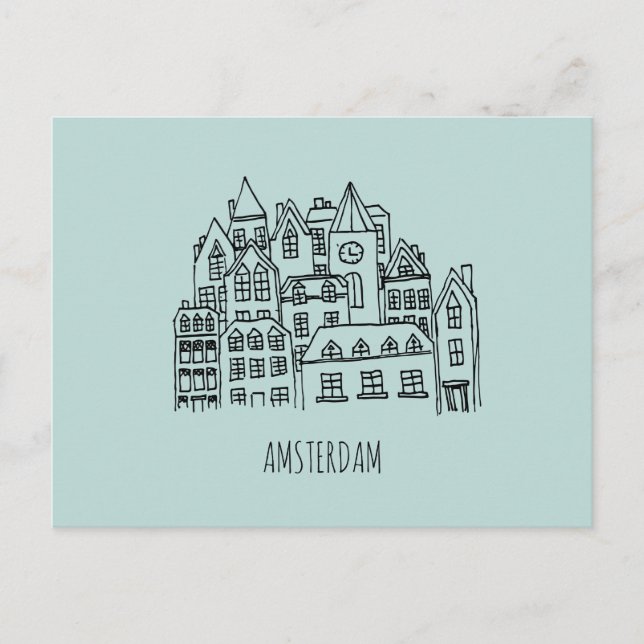 Amsterdam Netherlands Holland City Souvenir Orange Postcard (Front)